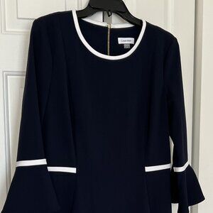 Calvin Klein size 14 Navy blue and white Dress